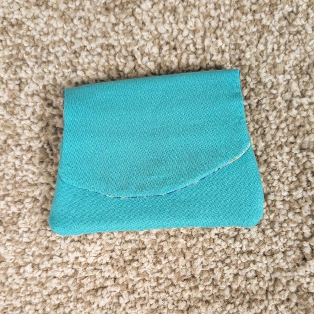 Handmade Pocket Wallet Credit Card Holder Small Clutch Seafoam/Starry Night‎